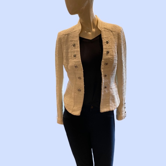 White Lace Military Jacket - Picture 5 of 7